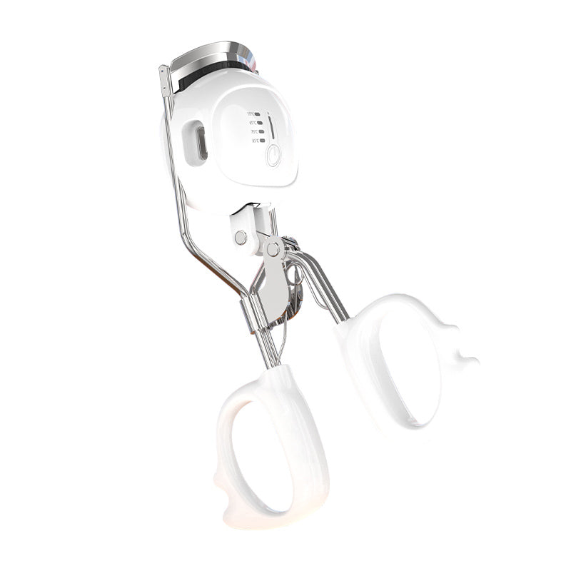 Heated Eyelash Curler – Alpine White & Pink, 4 Temperature Levels, Type‑C Fast Charging