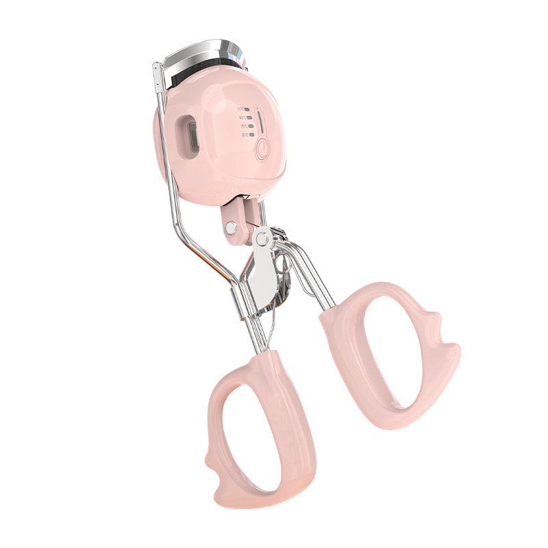 Heated Eyelash Curler – Alpine White & Pink, 4 Temperature Levels, Type‑C Fast Charging