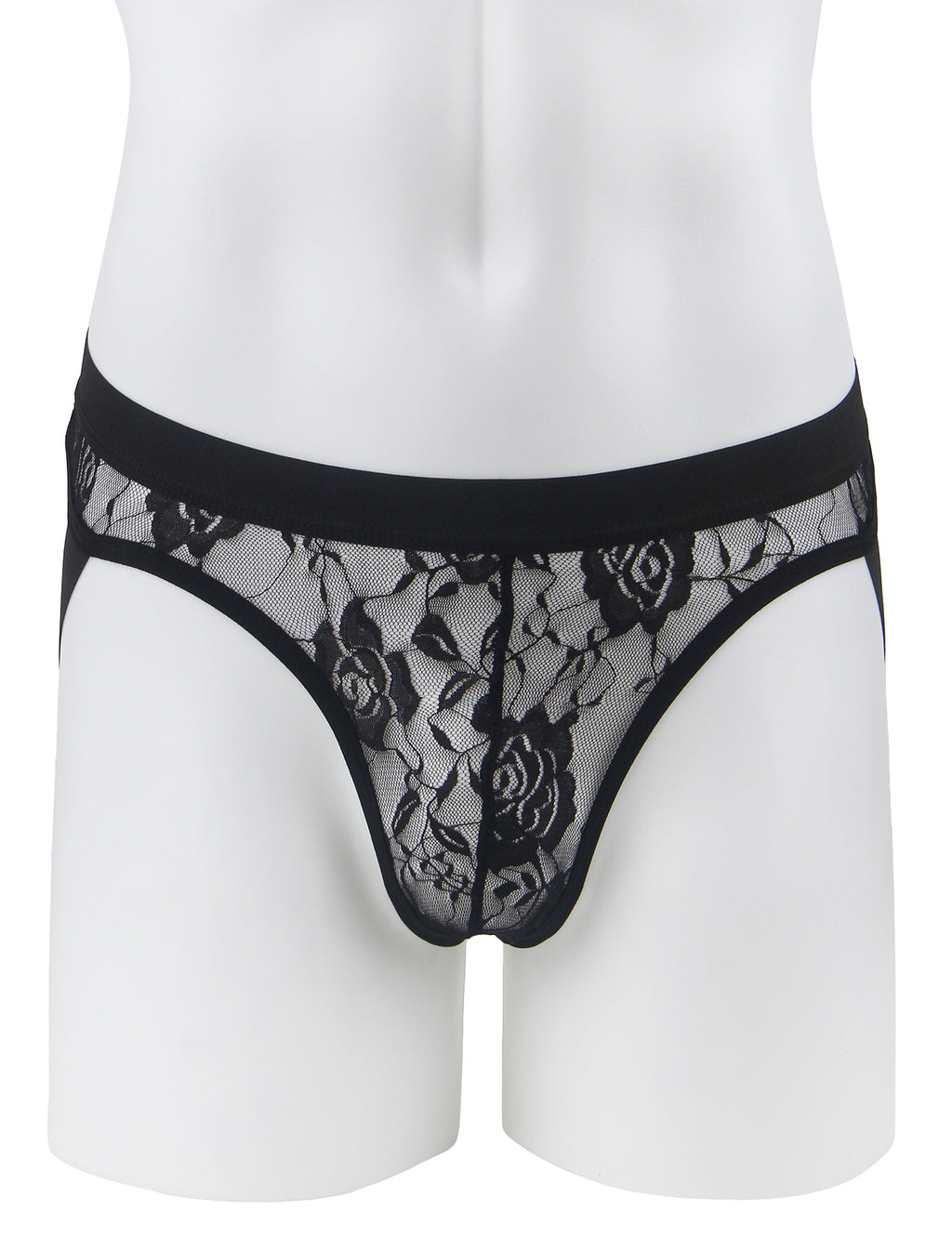 Men’s Lace Elastic Jock Underwear – Breathable Stretch Fit | Black & White