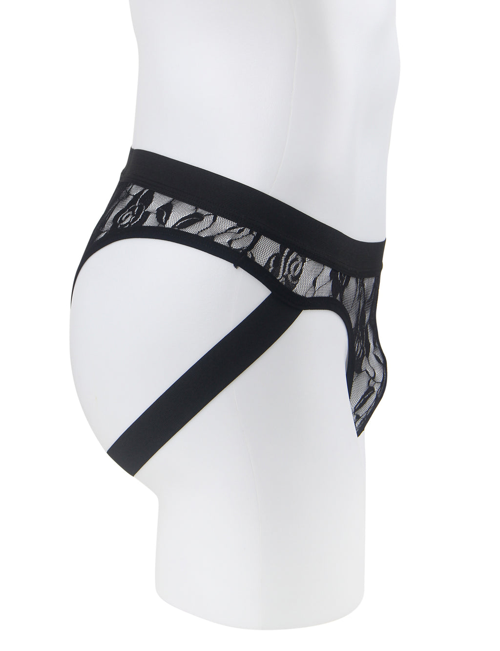 Men’s Lace Elastic Jock Underwear – Breathable Stretch Fit | Black & White