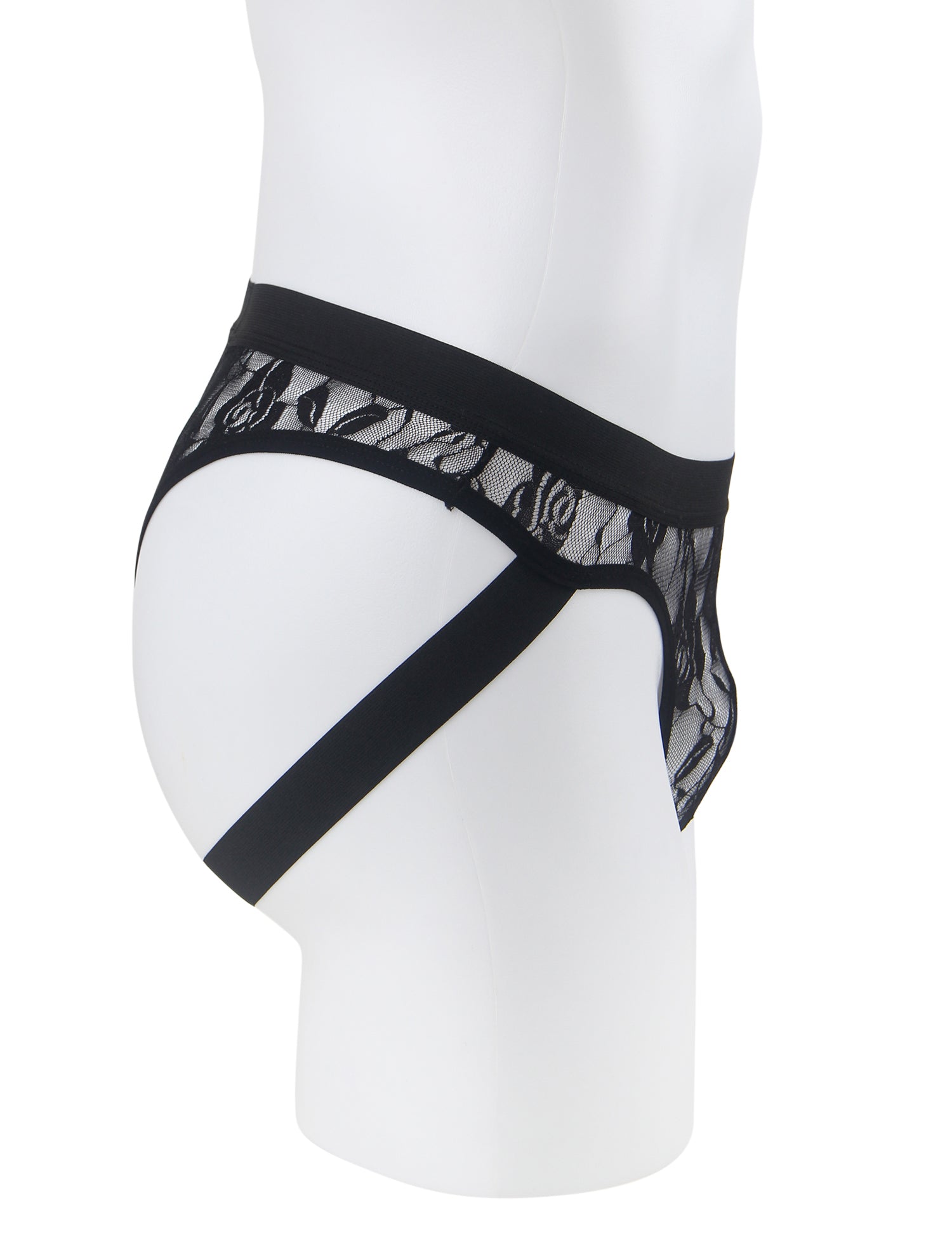 Men’s Lace Elastic Jock Underwear – Breathable Stretch Fit | Black & White
