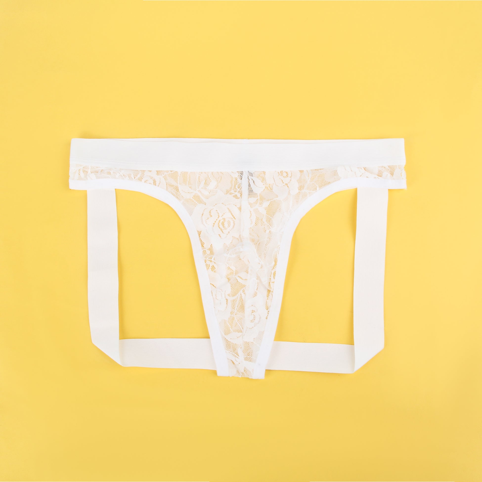 Men’s Lace Elastic Jock Underwear – Breathable Stretch Fit | Black & White