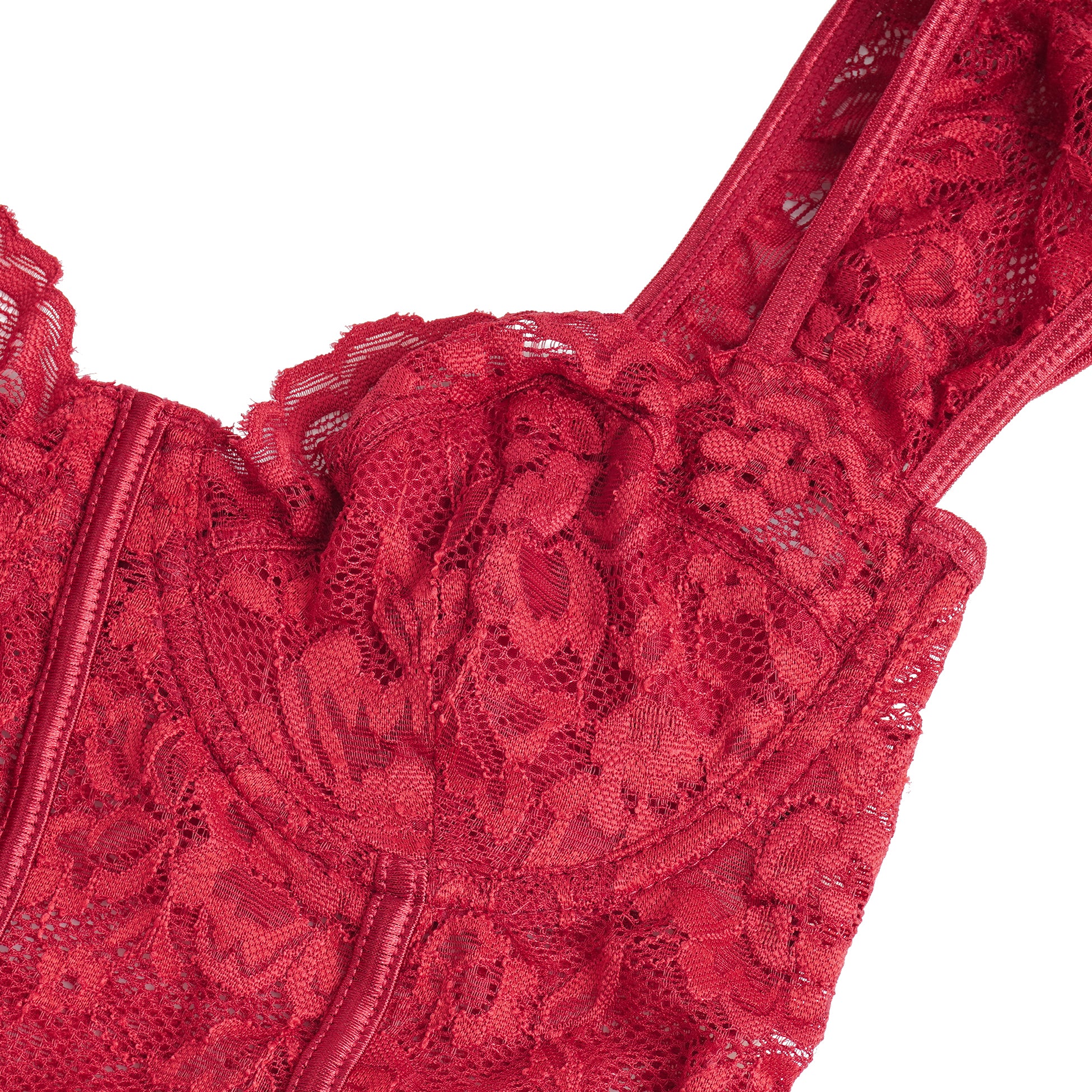 Red Wine Lace Sculpting Bodysuit – Luxury Intimate Collection