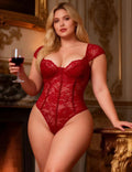 Red Wine Lace Sculpting Bodysuit – Luxury Intimate Collection