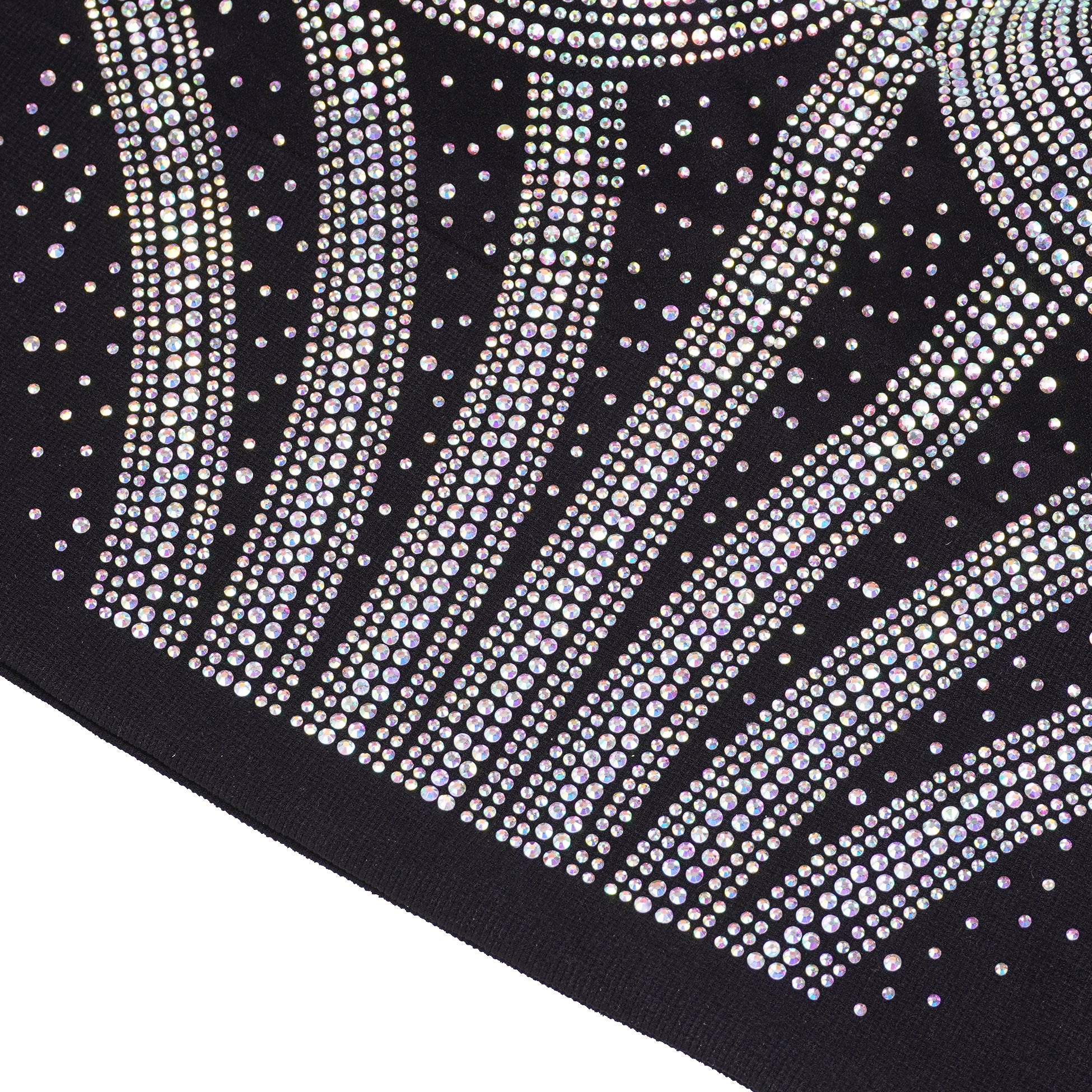 Black Rhinestone Double‑Strap Camisole – Sparkling Cropped Party Top