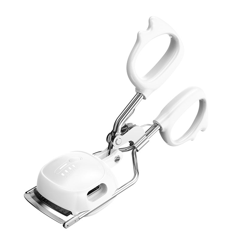 Heated Eyelash Curler – Alpine White & Pink, 4 Temperature Levels, Type‑C Fast Charging